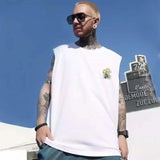 Vaporwave Melting smiley – New Cartoon Japanese Retro Print Sleeveless T Shirt Mens