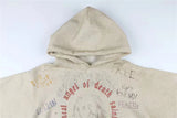 2024 New Arrival Vintage SM Brand Fashion Hand painted Graffiti Vintage ripped distressed hoodie Sweatshirt