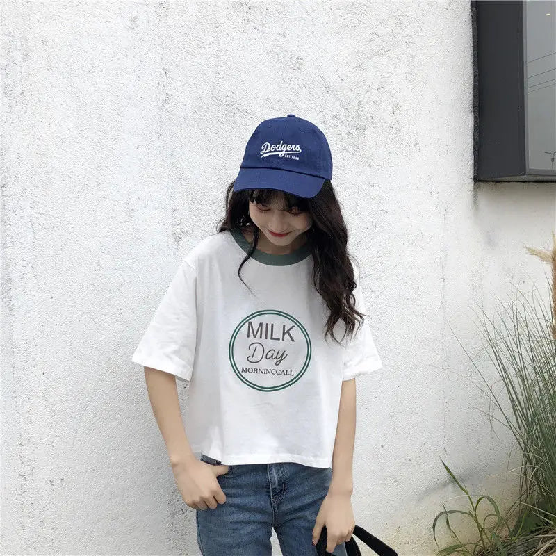 Y2k Tribal flame – Short Short Sleeved T Shirt For Female Students New Korean S