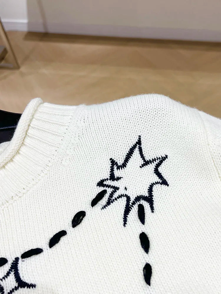 techwear flame knit sweater with structured oversized fit, ideal for cold streetwear layers, men’s streetwear clothing piece 