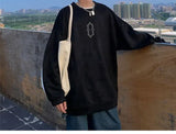 Super Hot Korean Suede Personalized Street Sweatshirt Men's American Loose Y2K Spring and Autumn Pullover Jacket Retro Ins Top