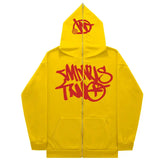 New American Retro Ins Zipper Sweatshirt Men's Hooded Loose Trendy Casual Y2K Versatile Autumn and Winter Super Hot Sweatshirt