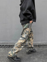 european and american tree grain camouflage jeans mens slim fitting splashing ink trendy hip hop tapered denim pants camou jeans unique jeans style 1423