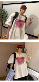 Y2k Chrome print – Summer Graffiti Letter Printed T Shirt For Men Casual Street