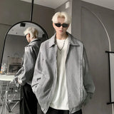 American Vintage Niche Lapel Jacket Men Spring And Autumn Pleated Desi