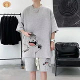 Trapwear Graphic tee – Summer Man Tracksuit Japan Cartoon Streetwear Hip Hop Rock C