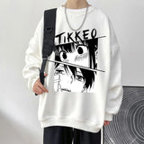 Autumn Japanese Anime Fashion Men Sweatshirt Graphic Fleece Y2K Clothes
