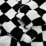 Abcvan Snaki 2023 New High Quality Black and White Plaid Rabbit Hair Cotton Coat Men's and Women's Coat