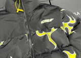 New 2023 Men Blue Tyler The Creator Wolf Fire Flame Puffers Coats & Jackets / Down Coats Vest Cotton Thicken Warm Winter #C32