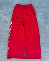 street wear mens black and red fashionable loose pants y2k straight leg cotton pants sport simple side letter casual pants unique default style 2425