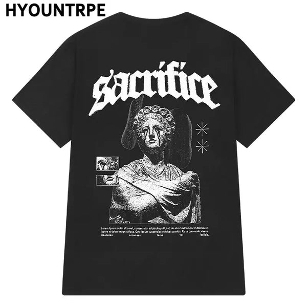 Harajuku Broken heart – Hip Hop Streetwear Men Oversized T Shirt Letter Printed Long