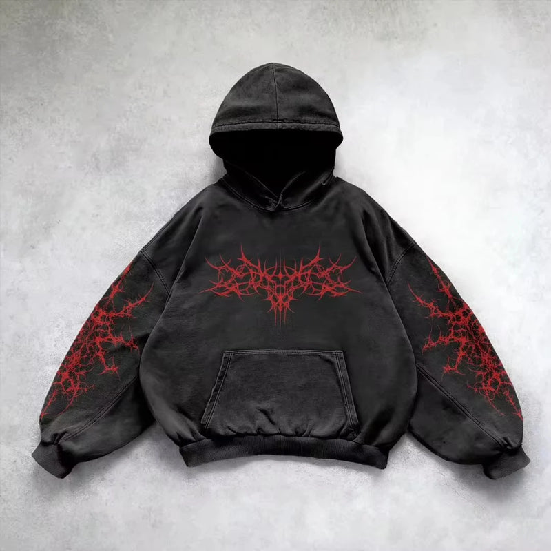 Street Y2K New Letter Patch Fleece Padded Warm Hoodie Women Harajuku C