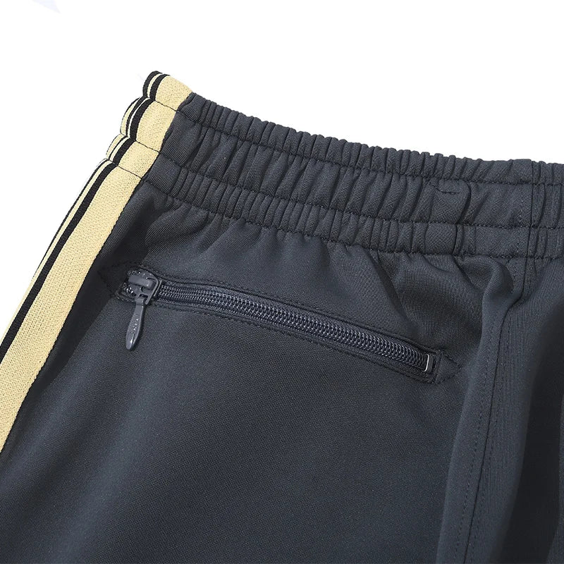 best quality embroidery logo new pants men woman side edge weaving stripe drawstring loose casual grey motion trousers relaxed fit trousers