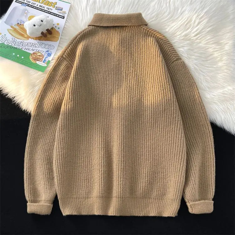 grunge knit pullover for fall and winter, oversized aesthetic with urban style, mens fashion layer for modern streetwear coll