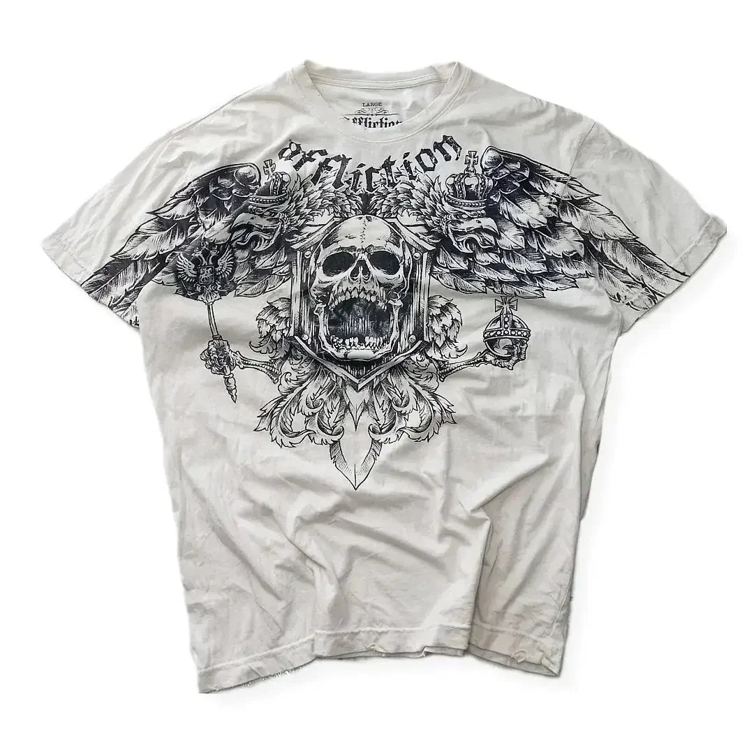 Harajuku Vintage print – Street Y2K New Gothic Printed Cotton T Shirt Men Harajuku Hi