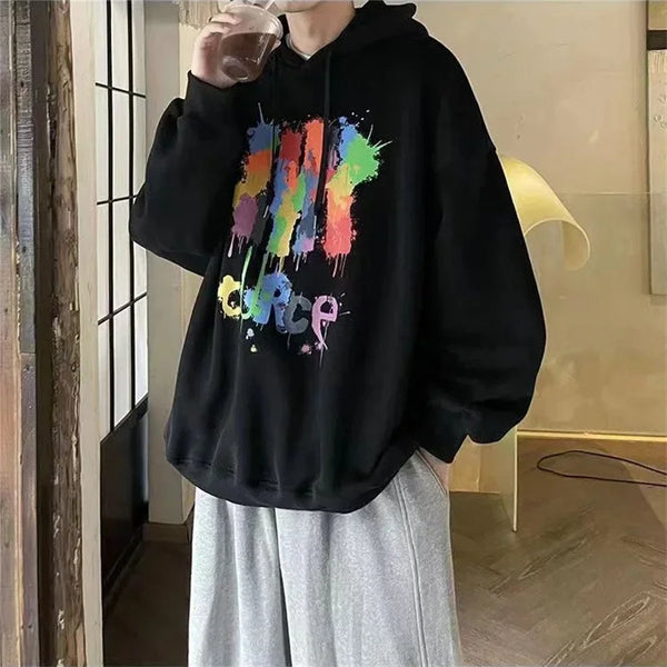 Autumn Graffiti Letter Hooded Sweatshirts Men's Design Graphic Printed Hoodies New Hip Hop Fashion Hoody Y2K