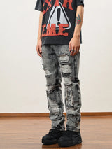 destroy distressed ripped denim jean pants new fashion biker jeans streetwear slim pants jogger y2k mens jeans skinny jeans men urban active pants