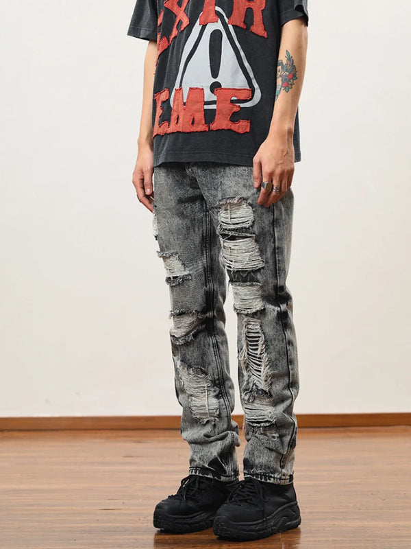 destroy distressed ripped denim jean pants new fashion biker jeans streetwear slim pants jogger y2k mens jeans skinny jeans men urban active pants
