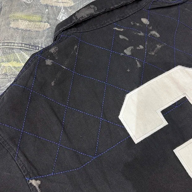 Embroidered patchwork shirt