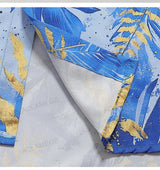 Men Shirts Hawaiian Vacation Loose Shirts Summer Refreshing Turn Down Collar Leaf Print Half Sleeve Shirt Versatile Daily Tops