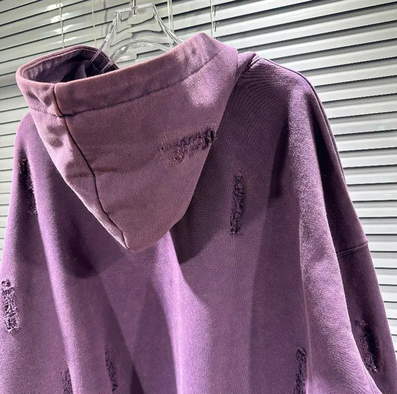 New Luxury 2023 Thug Club Washed Ripped Pullover Hoodies Hoody Hooded