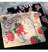 Cyberpunk Oversized shirt – Cute Cartoon Rabbit Strawberry Fruit Print T Shirts Student