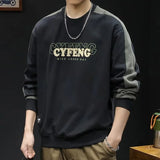 2025 Spring Letter Print New In Sweatshirt Mens Patchwork Long Sleeve