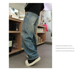 mens american streetwear fashion loose casual hip hop vintage denim baggy jeans pants man wide leg trousers y2k jeans men unique jeans style 2313
