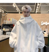 White Cardigan Sweatshirt Men 2024 Spring And Autumn New Style High En