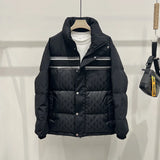 2023 Winter Men's Thickened Down Jacket New Style Vertical Collar Ribbon Stitching Jacket