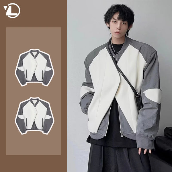 retro baseball bomber, daily drip outerwear, casual outfit