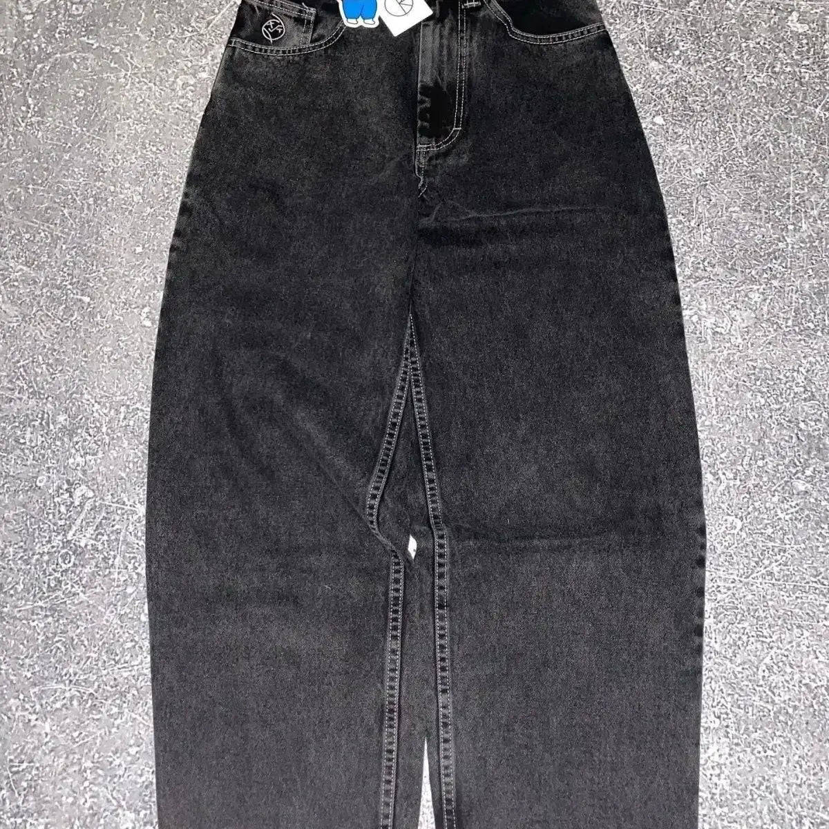 bigboy foreign trade american retro autumn new mens jeans ins black loose straight wide leg cargo pants streetwear men joggers unique joggers style 2376
