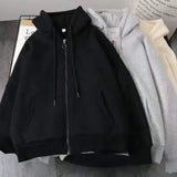 Street Y2K New Fashion Joker Fleece Padded Zipper Hoodie Women Harajuk