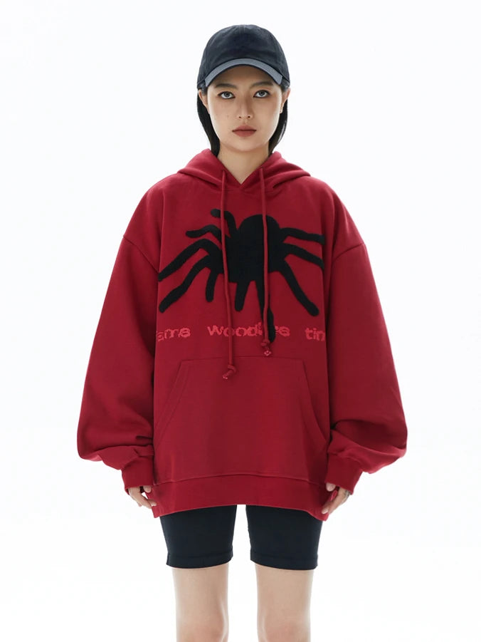 sadcore melting smiley featuring fashion spider web printed hoodies unisex hip hop y2k sweatshirt streetwear mens casual hooded autumn warm loose tops hoodies