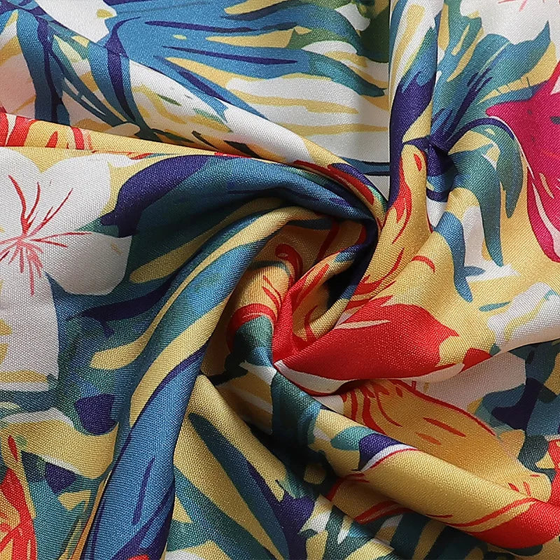 Flower Clothing Retro Hawaiian Vacation Shirts Daily Versatile Loose Tops Fashion Half Sleeve Shirt