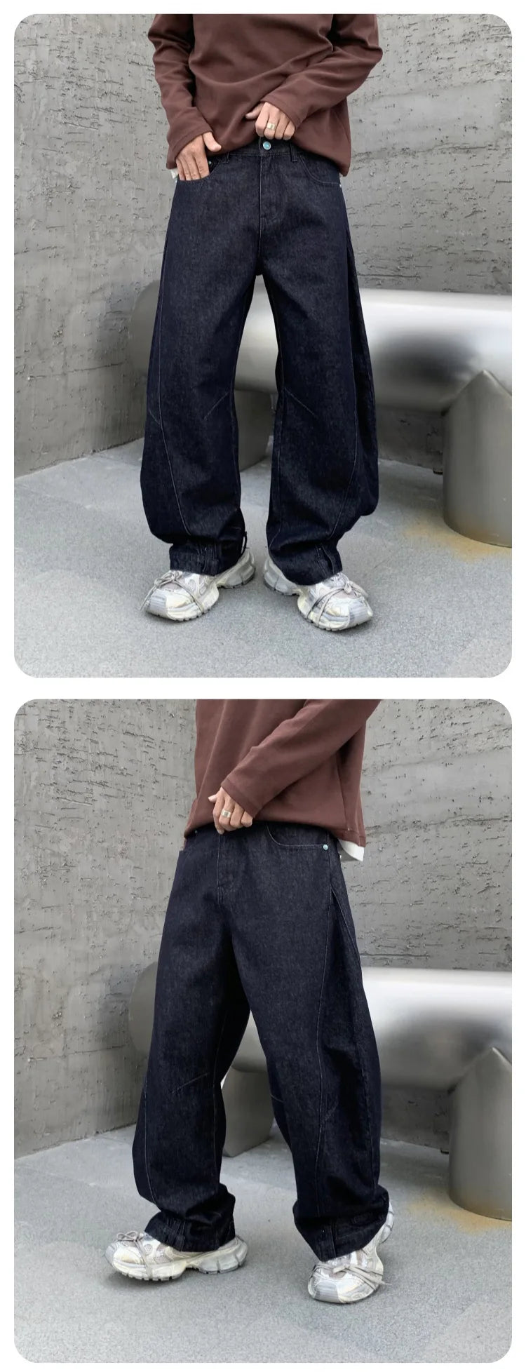 men denim streetwear fashion brand hip hop loose casual wide leg cargo harem jeans pant cityboy y2k baggy jeans trousers unique cargo style 1896
