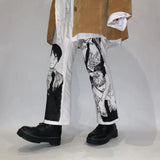 harajuku japanese anime style streetwear y2k jeans for men wide trouser graphic new women high waist jeans wide leg jeans pants stacked flare jeans