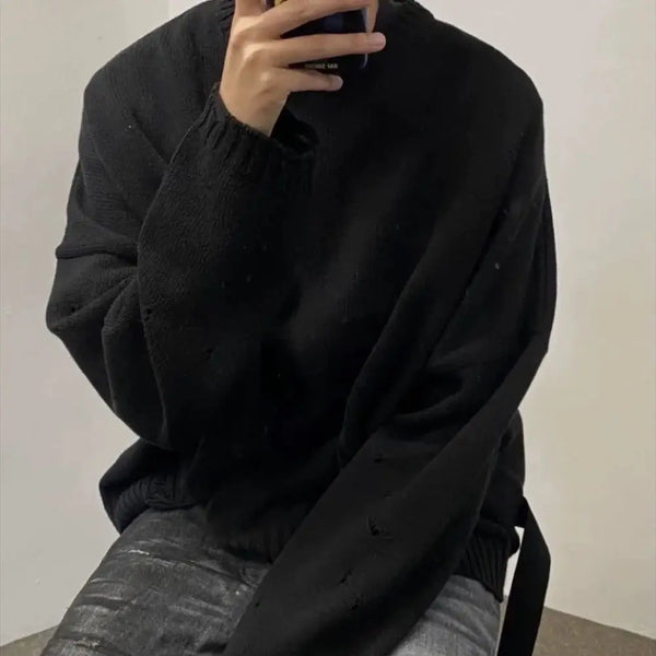 grunge oversized flame jumper built for warmth and edge, essential for winter street style, men’s streetwear clothing piece f