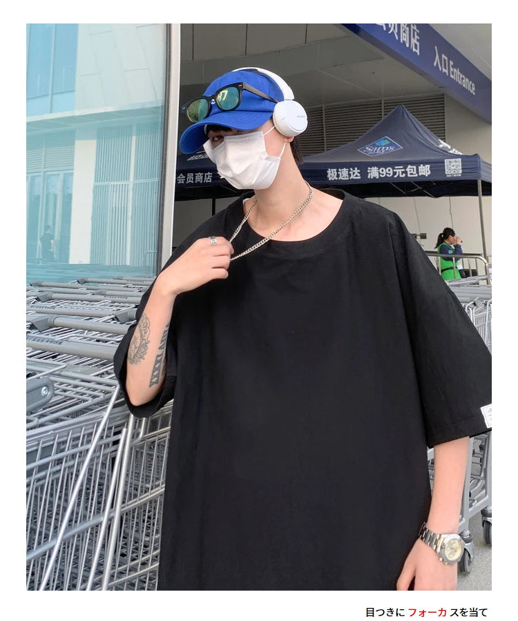 Anime Streetwear top – T Shirt Oversized Cotton Men Fashion Mens Summer Tshirts Ove
