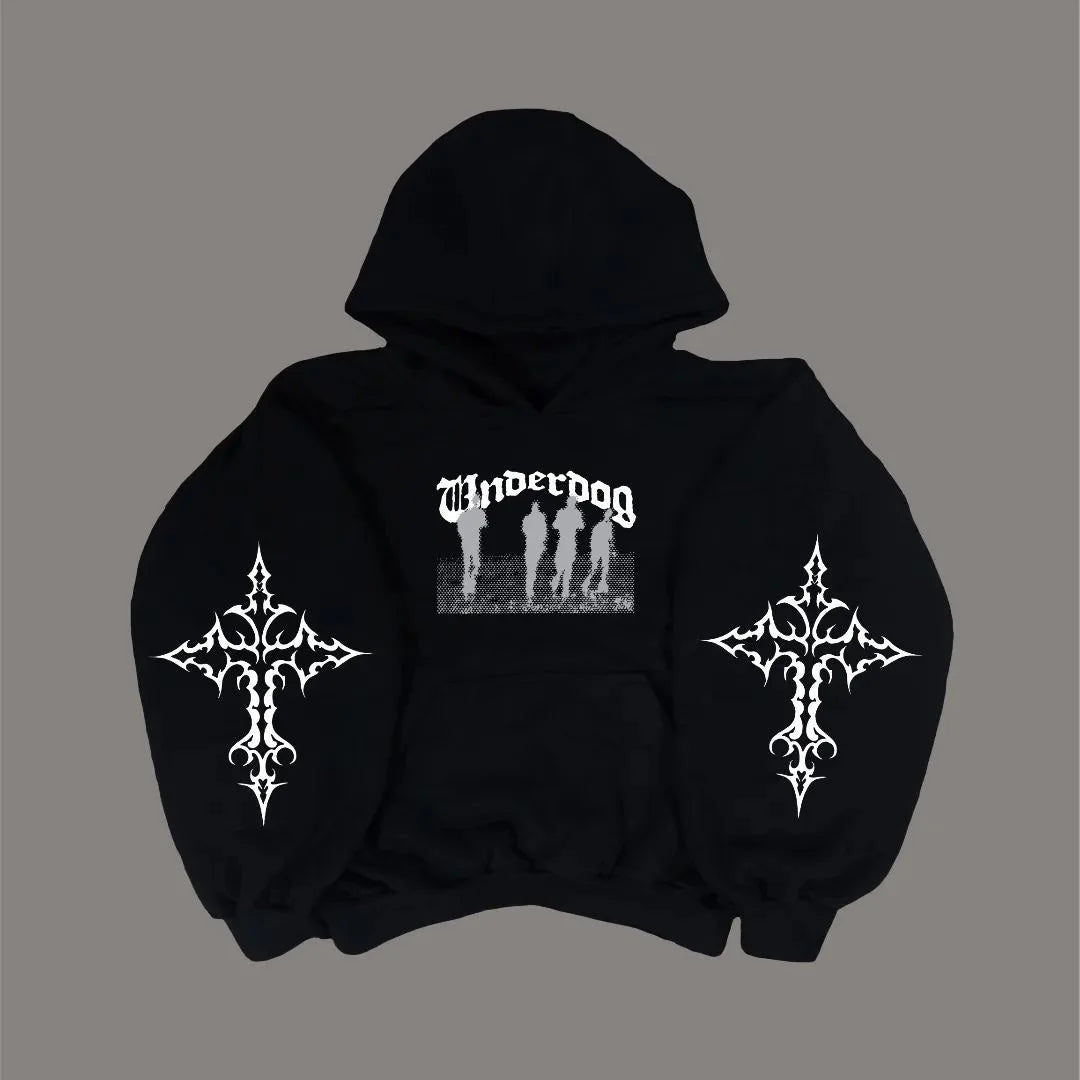 Street skate hoodie with faded vintage color palette