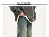 american high street trendy men and women trendy personalized straight tube washed jeans couple loose retro casual pants y2k unique jeans style 11