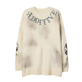 hip hop knitted sweater streetwear mens letter rose printed punk gothic oversized o neck pullover jumpers harajuku loose tops urban wear with bold artwork, unique limited edition hoodie, aesthetic street look hoodie