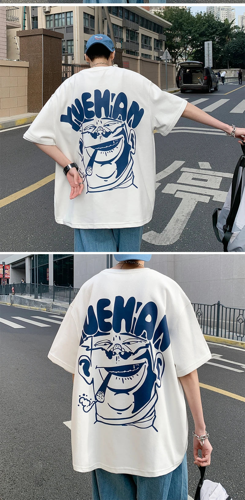 Cyberpunk Graphic tee – Harajuku Oversized High Street T Shirt Short Sleeve Man T Sh