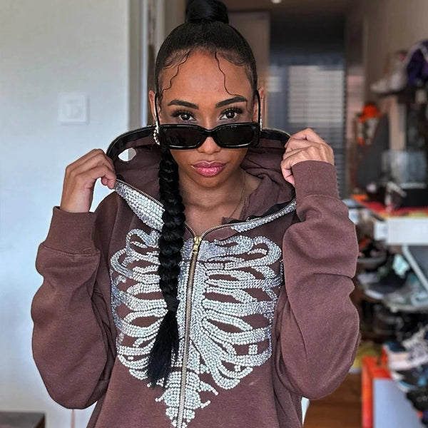 Women Spring And Autumn Loose Harajuku Y2K Hoodies American Retro 2024
