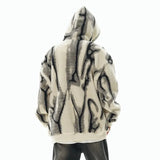 Sadcore Shirt – Men Fleece Hoodies New Casual Irregular Pattern Hairy – Streetwear Fashion for Men & Women
