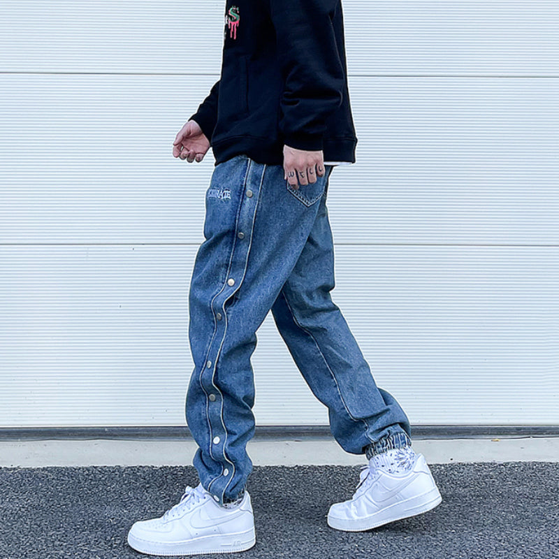 hip hop loose fit elastic waist pants patchwork paisley side bottoms ankle pants mens casual drewstring sportwear pants joggers unique joggers style 1986