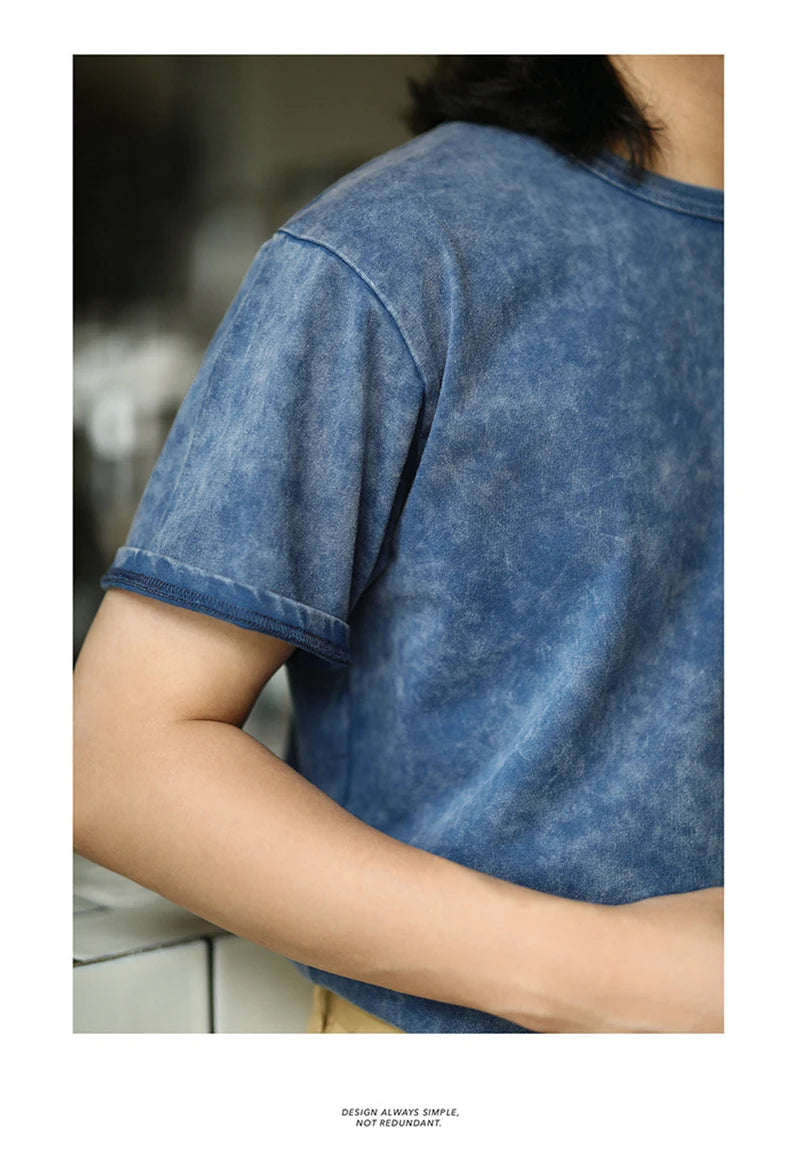 Anime Oversized shirt – Ancient Cloth Splicing Indigo Top Snowflake Heavy Industry W