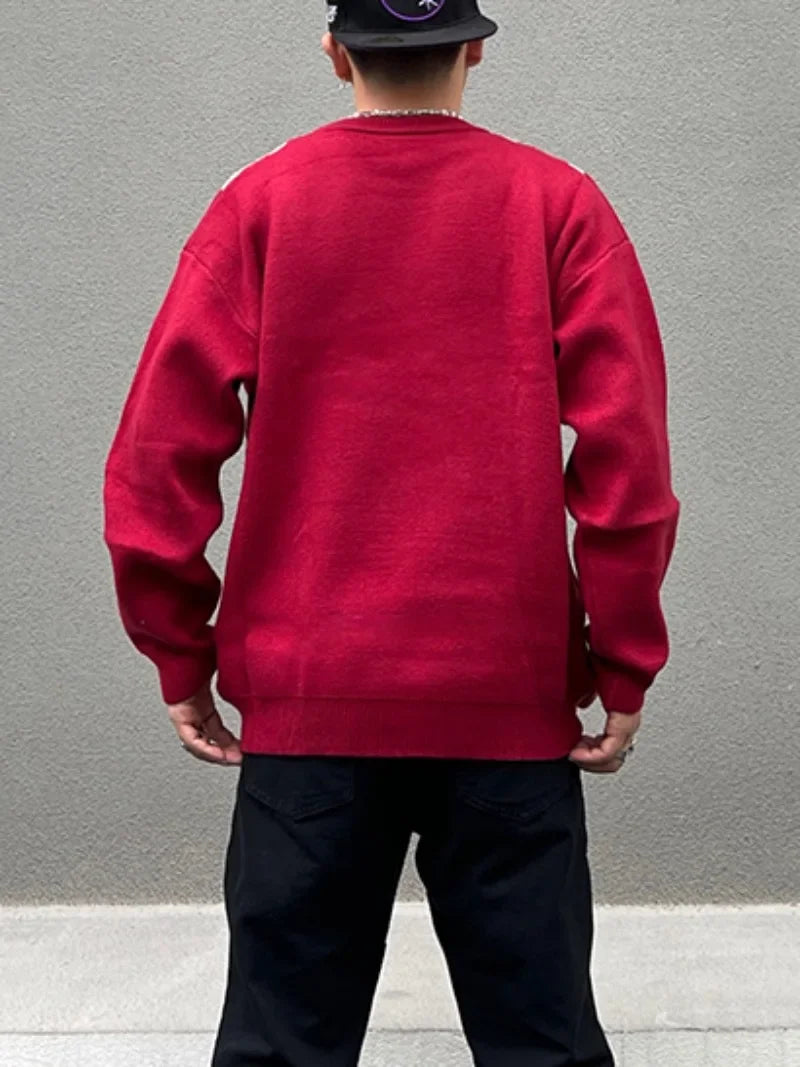 hip hop harajuku spider web pattern knitted sweater unisex pullover streetwear winter casual loose sweater warm jumper knitwear - bold artwork streetwear hoodie, high quality cotton hoodie, oversized streetwear hoodie