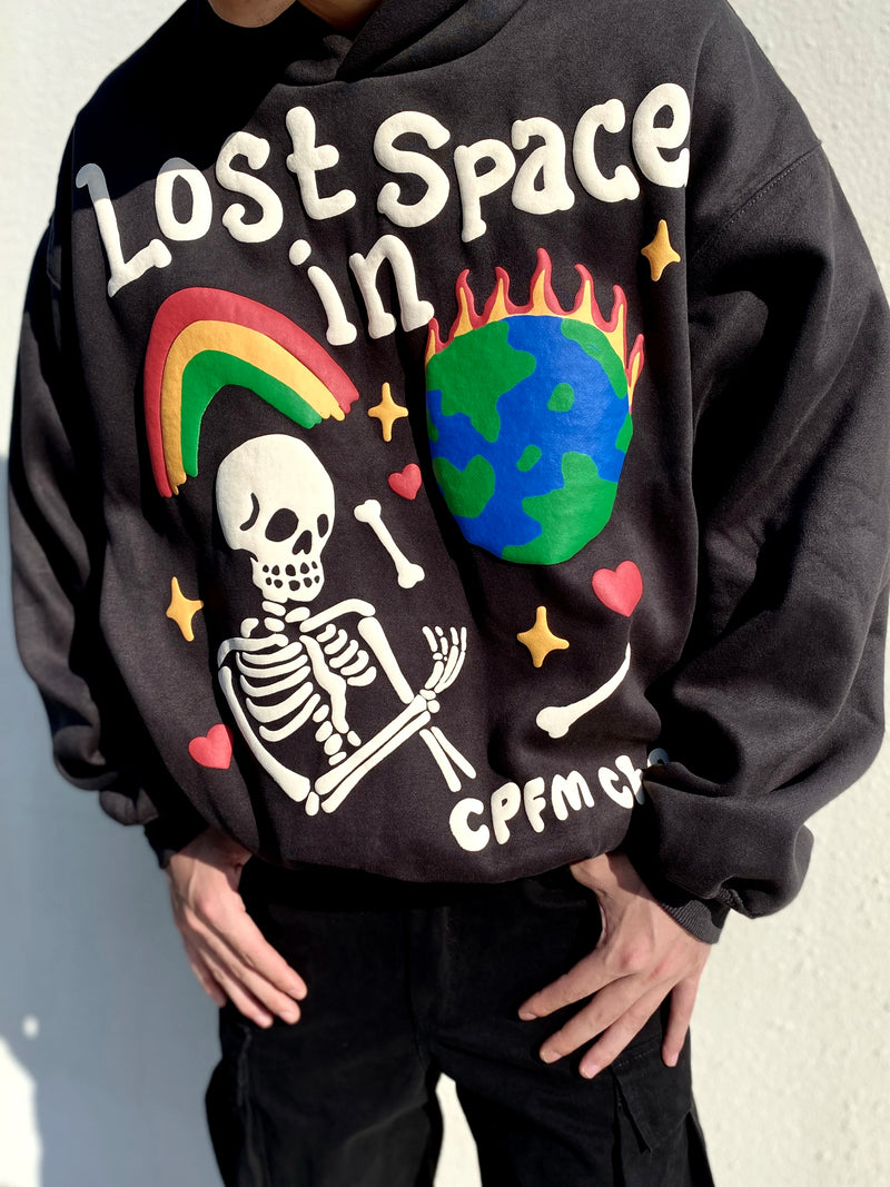 KANYE WEST Brand Fashion CPFM Foam 3D Print "Lost in Space" High-Street Oversized Cotton Hooded Sweatshirt Hoodie For Men