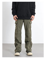 hip hip pants men bottom zipper cargo pants streetwear side pockets harajuku joggers unisex baggy loose straight cotton trousers unique joggers style 3227